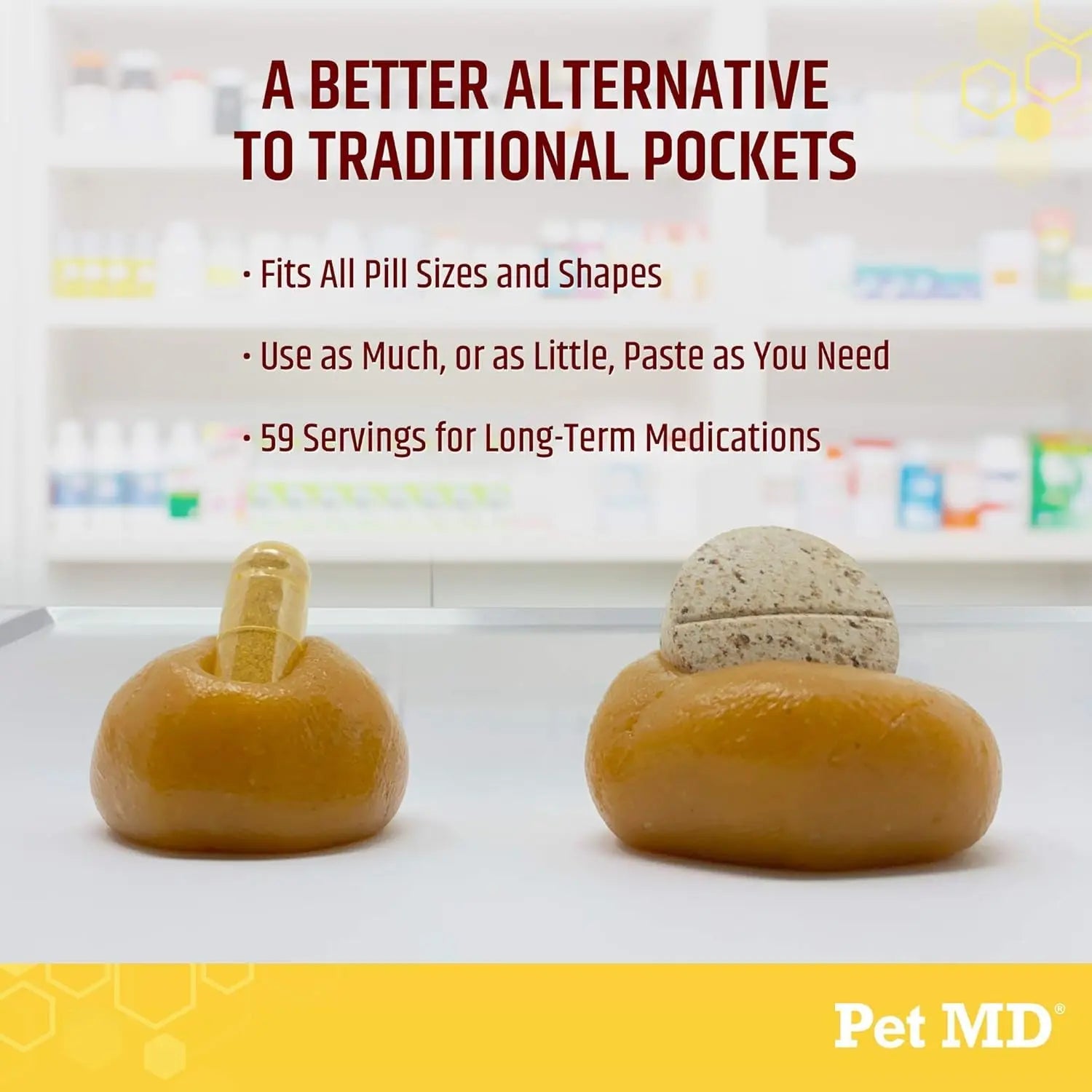 Pet MD Wrap-A-Pill Dog Pill Paste, Cheese & Bacon Flavor, Low Calorie