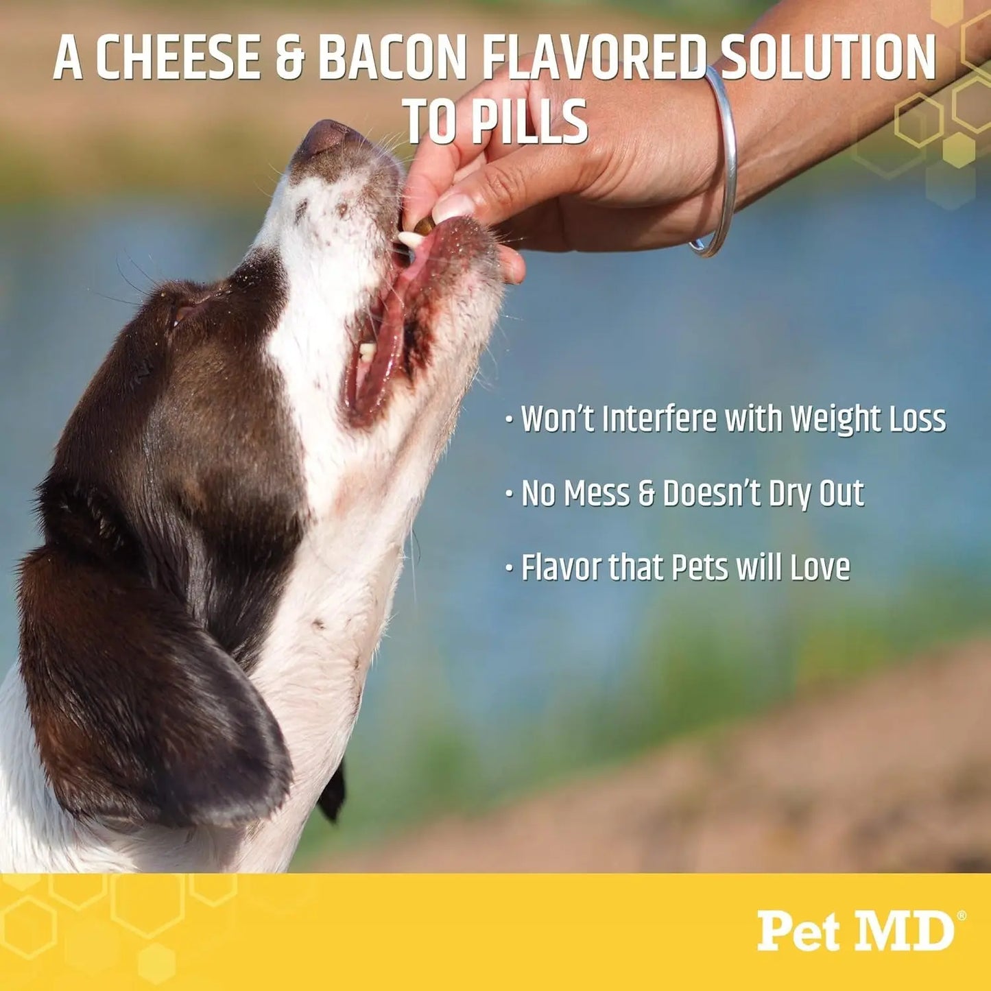 Pet MD Wrap-A-Pill Dog Pill Paste, Cheese & Bacon Flavor, Low Calorie