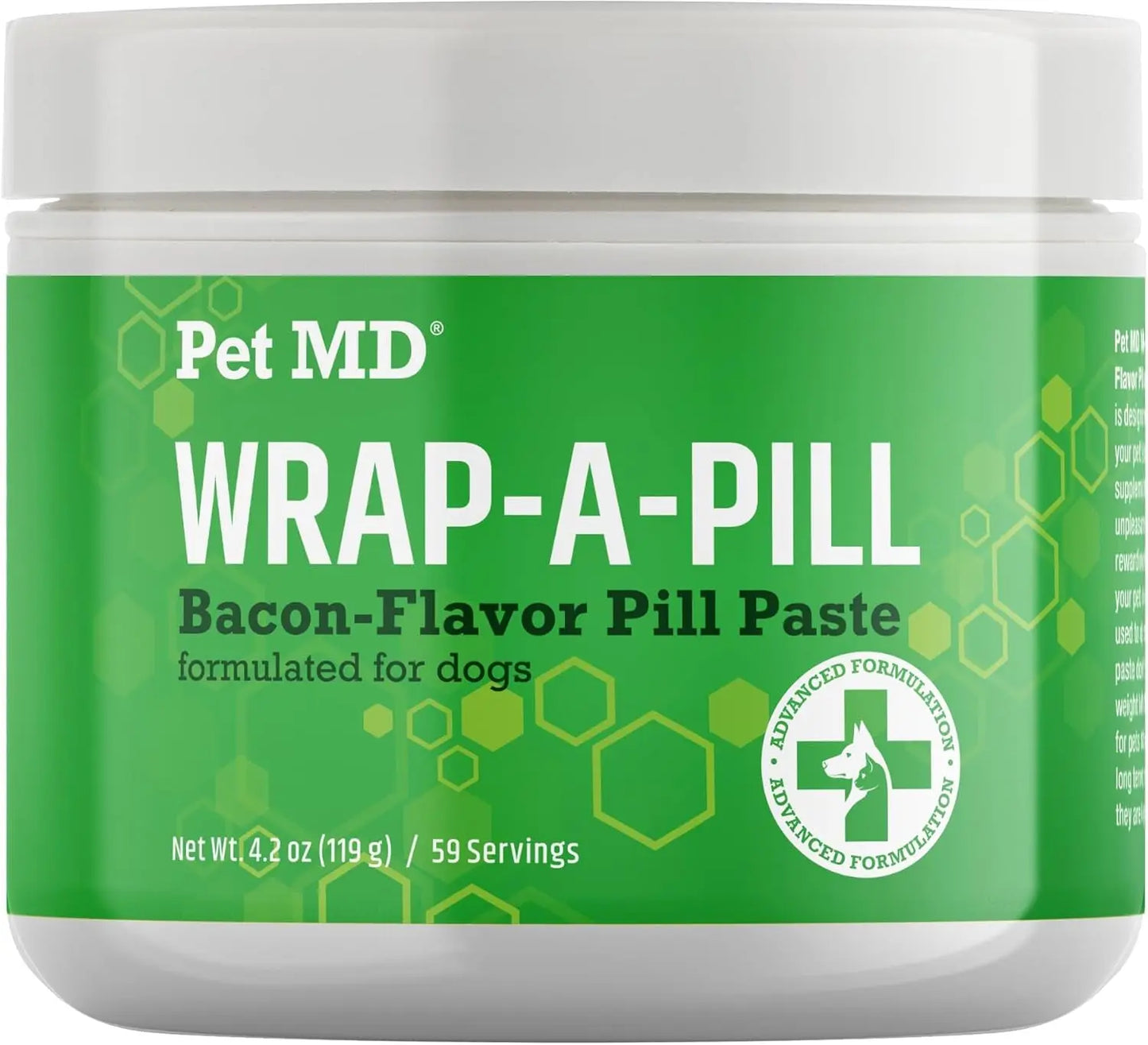 Pet MD Wrap-A-Pill Dog Pill Paste, Cheese & Bacon Flavor, Low Calorie Bacon 4.2 Ounce (Pack Of 1)