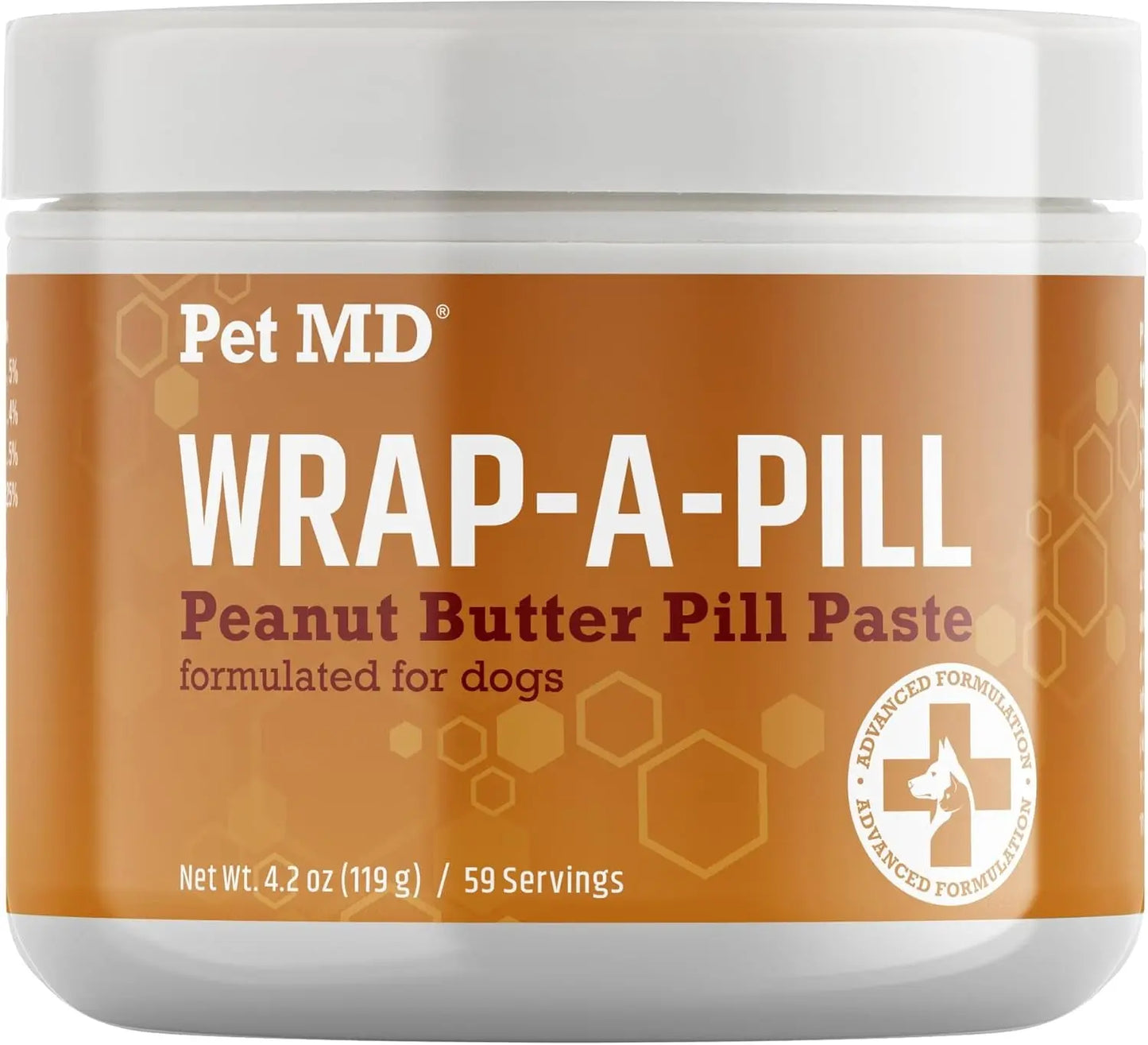 Pet MD Wrap-A-Pill Dog Pill Paste, Cheese & Bacon Flavor, Low Calorie Peanut Butter 4.2 Ounce (Pack Of 1)