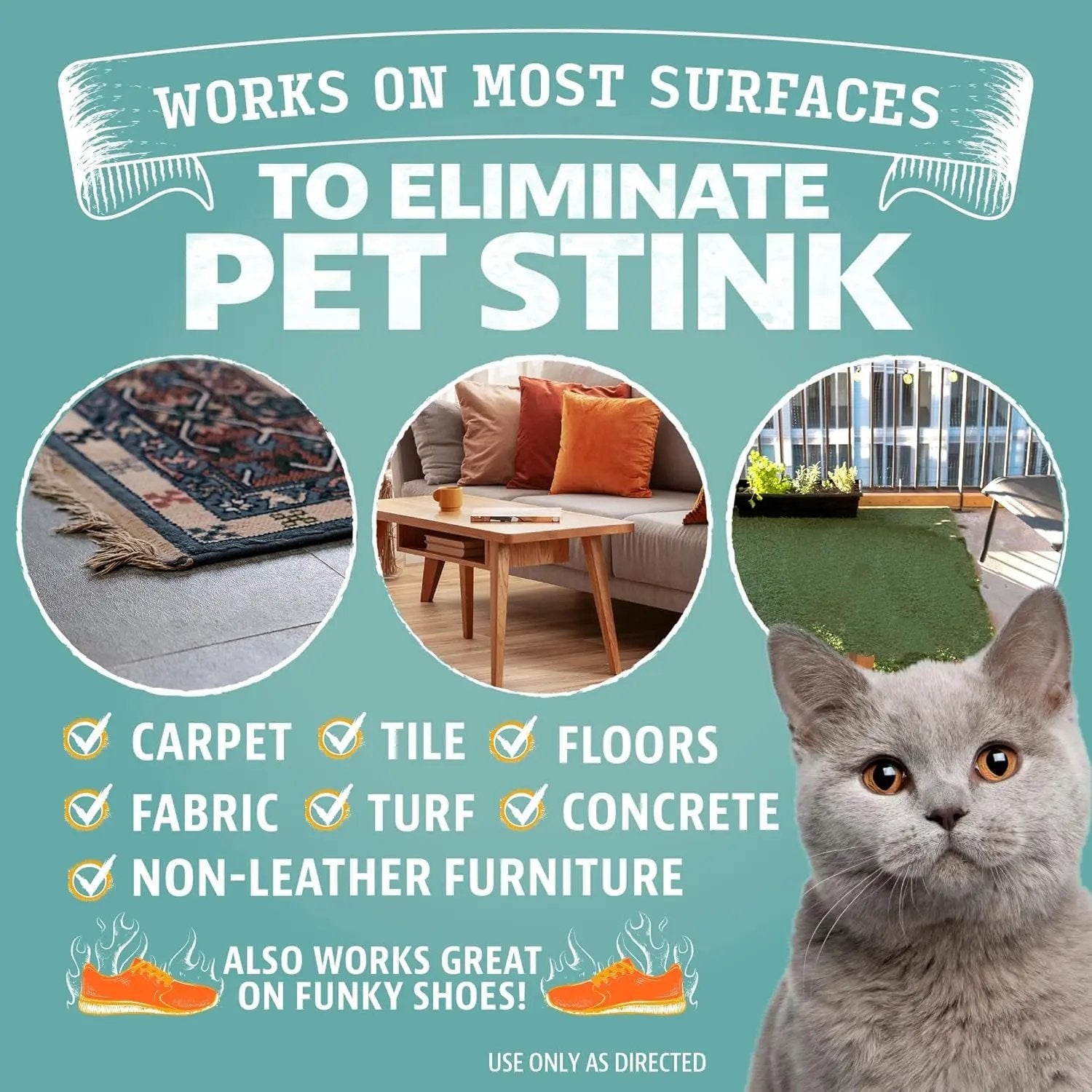 Pet Odor Eliminator Spray for Urine & Stains, Fresh Scent, 24oz