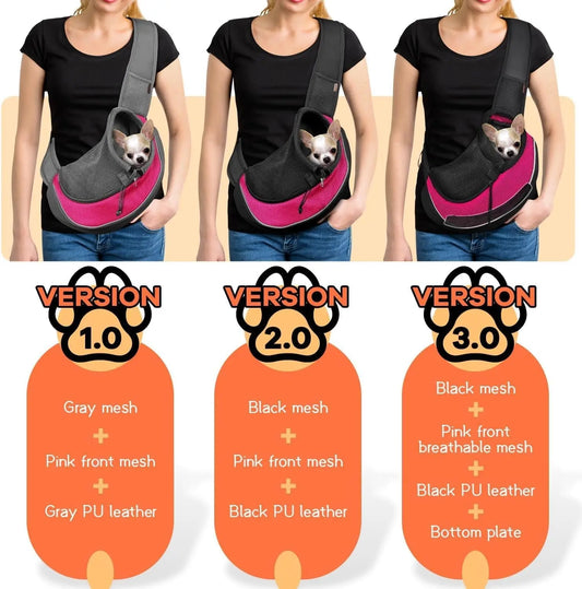 Pet Sling Carrier Adjustable Breathable Hands Free Small Dog Cat Travel