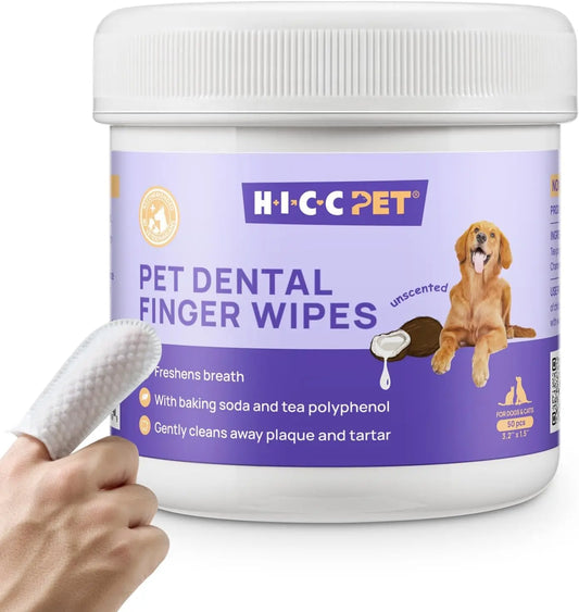 Pet Teeth Cleaning Wipes for Dogs & Cats Plaque Tartar Breath Freshener