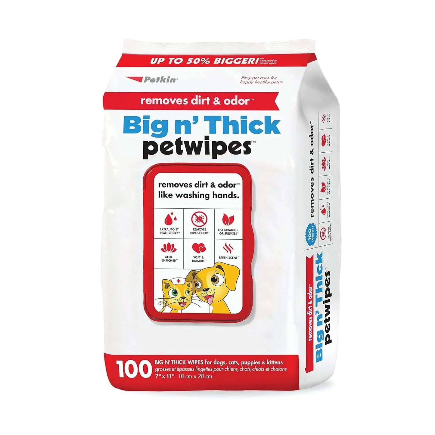 Pet Wipes for Dogs & Cats – 100 Large Grooming Wipes for Ears, Face, Eyes & Paws 1