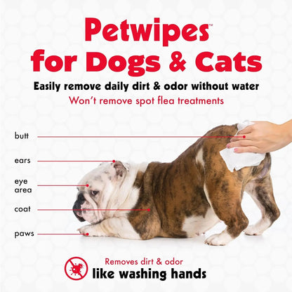 Pet Wipes for Dogs & Cats – 100 Large Grooming Wipes for Ears, Face, Eyes & Paws