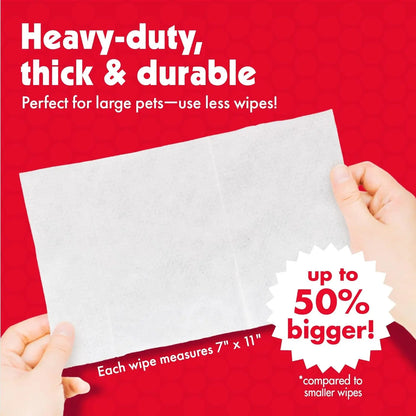 Pet Wipes for Dogs & Cats – 100 Large Grooming Wipes for Ears, Face, Eyes & Paws