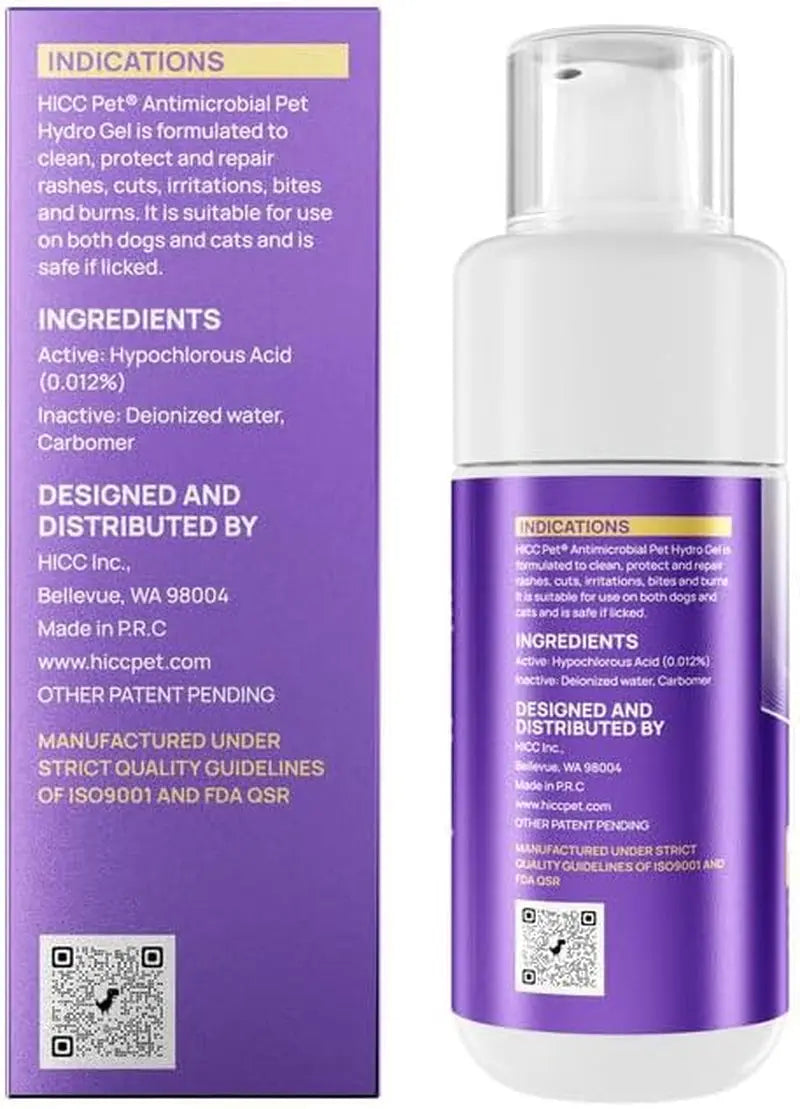 Pet Wound Care Hydro Gel for Dogs & Cats, Hot Spot & Skin Relief – 3.4 oz