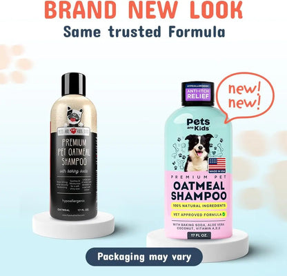 Pets Are Kids Too Oatmeal Dog Shampoo, Hypoallergenic Anti-Itch, Coconut Cleanser, 17 oz