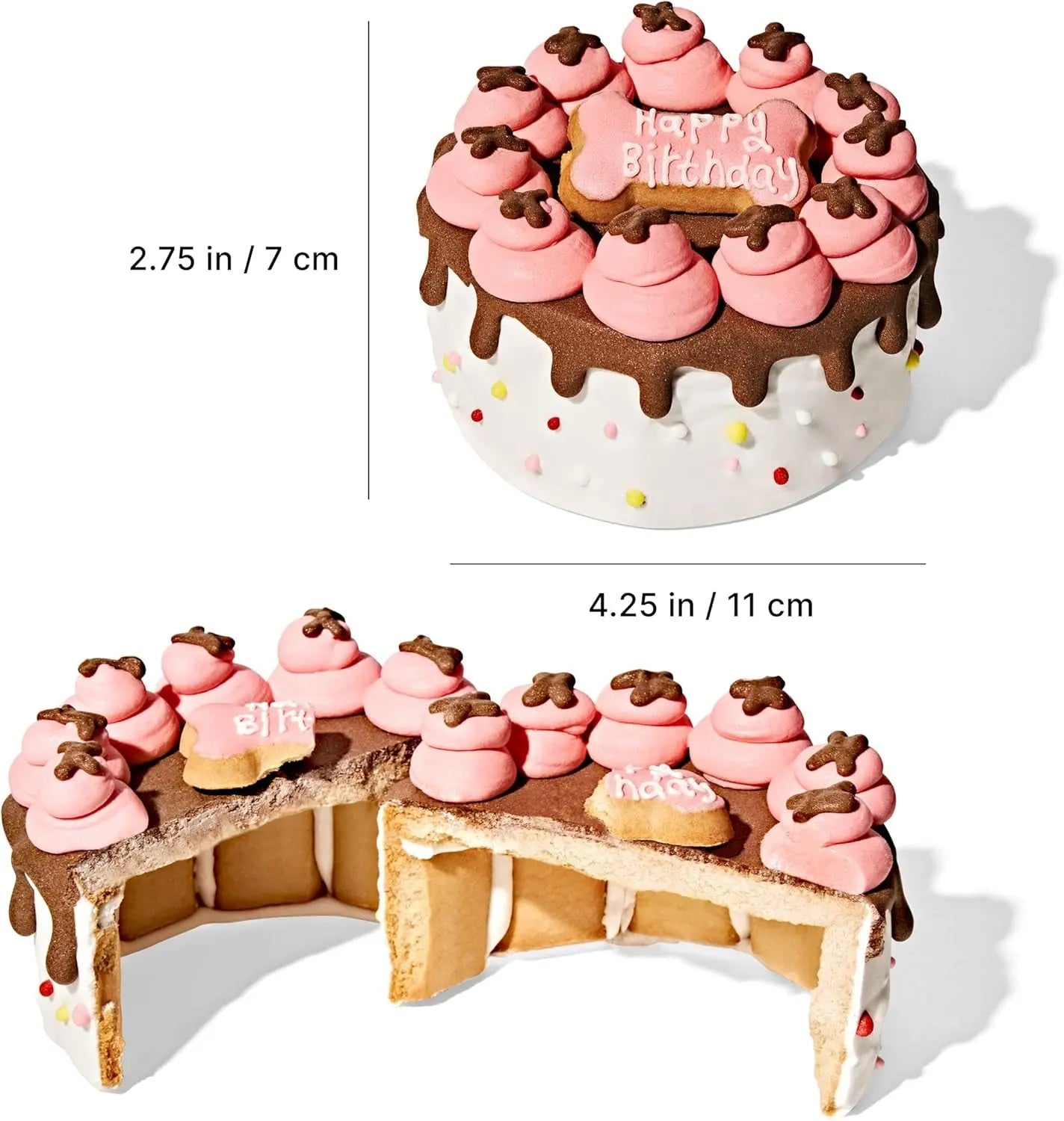 Pink & Blue Dog Birthday Mini Cookie Cake – Peanut Butter, Hand Decorated