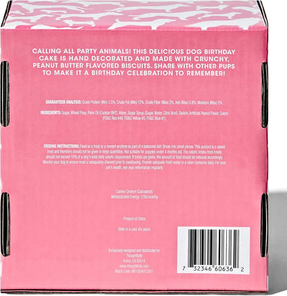 Pink & Blue Dog Birthday Mini Cookie Cake – Peanut Butter, Hand Decorated