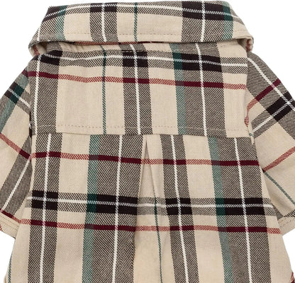Plaid Dog Polo Shirt Soft Pet Outfit for Small & Medium Dogs and Cats