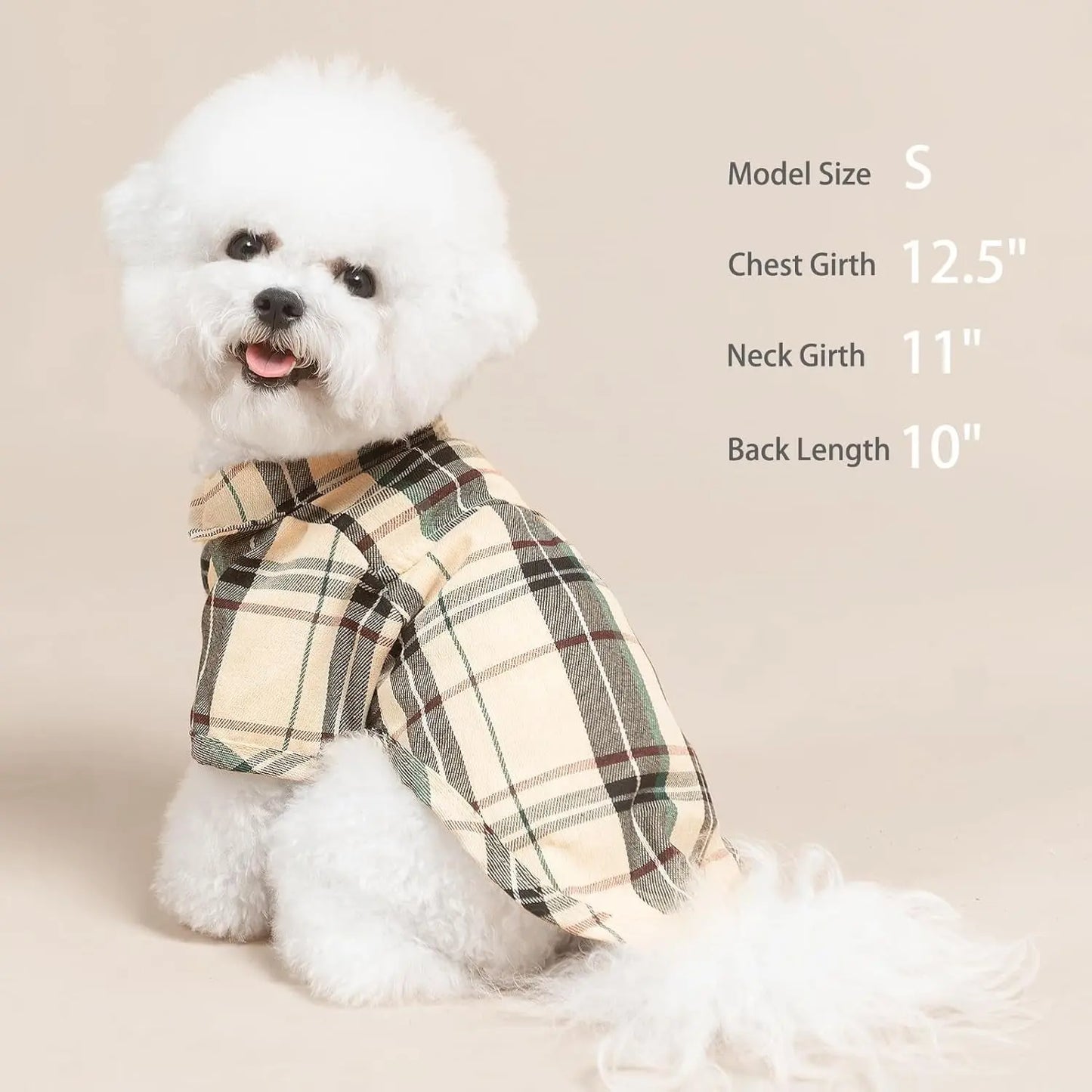 Plaid Dog Polo Shirt Soft Pet Outfit for Small & Medium Dogs and Cats