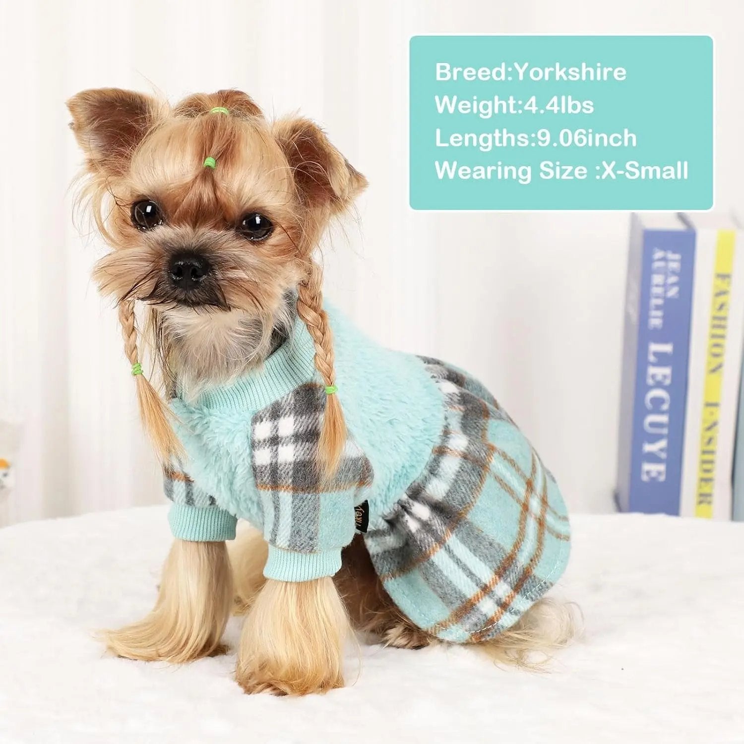 Plaid Dog Sweater Dress for Small Dogs – Warm Winter Outfit for Girl & Boy Puppies