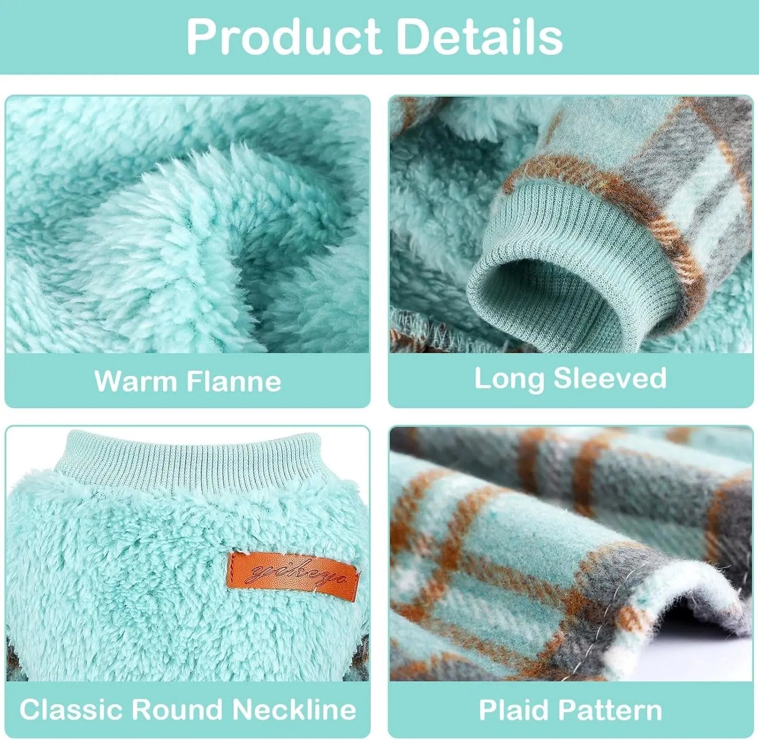 Plaid Dog Sweater Dress for Small Dogs – Warm Winter Outfit for Girl & Boy Puppies