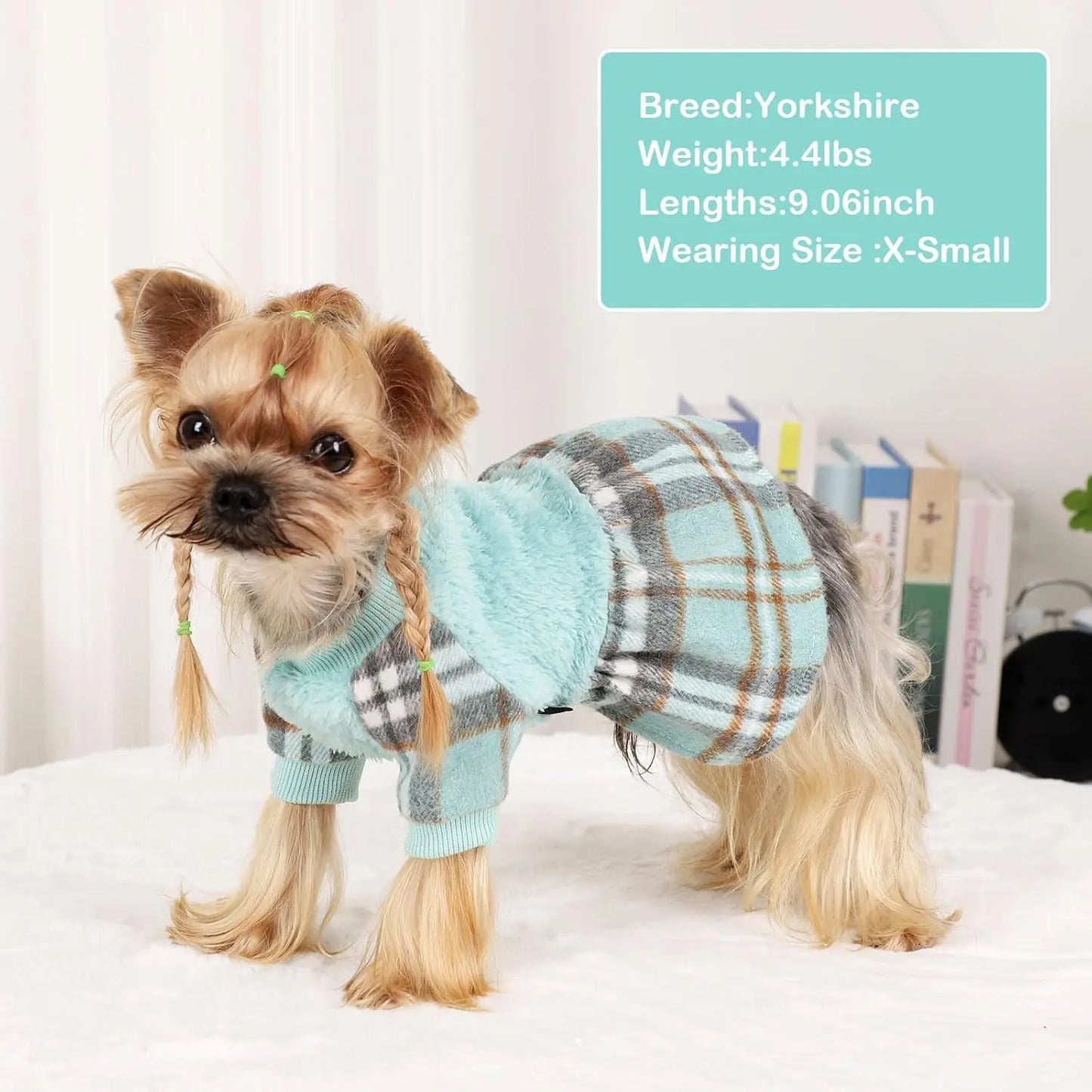 Plaid Dog Sweater Dress for Small Dogs – Warm Winter Outfit for Girl & Boy Puppies