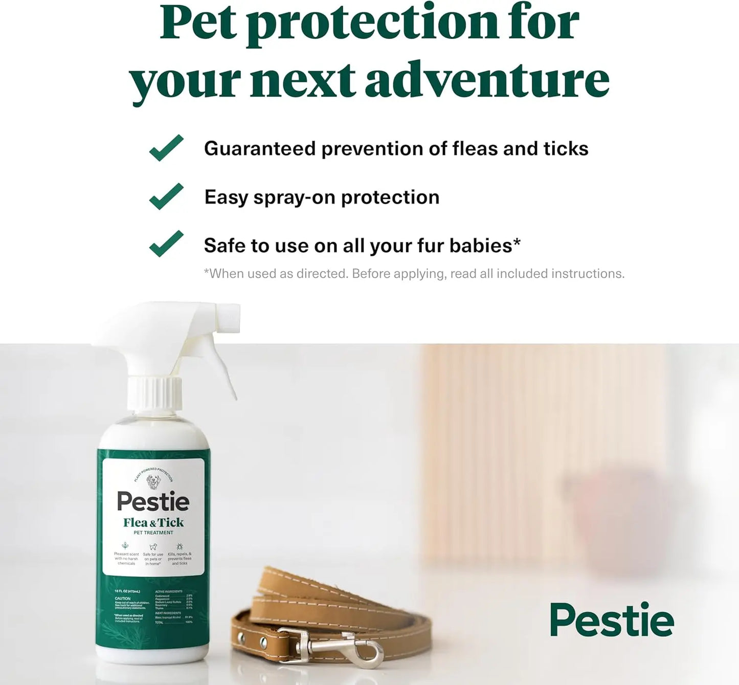 Plant-Powered Flea & Tick Spray – Natural Pest Repellent for Cats & Dogs, 8 oz