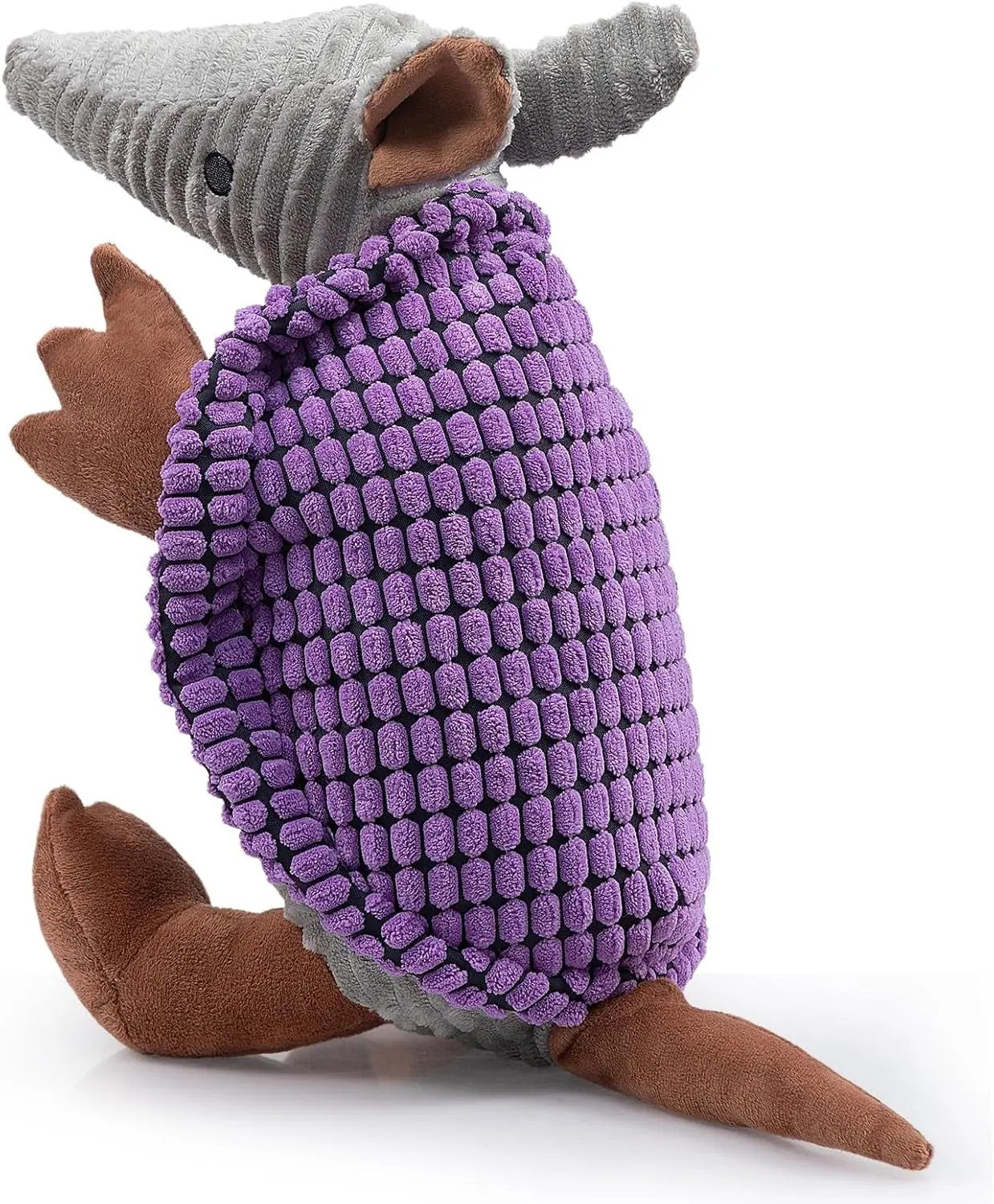 Armadillo Squeaky Plush Dog Toy, Soft Chew Toy for Small & Medium Dogs Purple 14 In