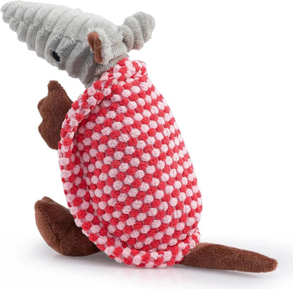 Armadillo Squeaky Plush Dog Toy, Soft Chew Toy for Small & Medium Dogs