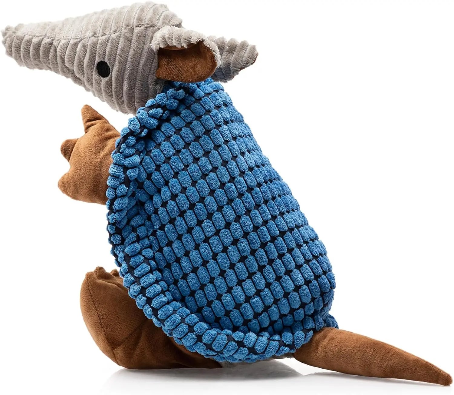 Armadillo Squeaky Plush Dog Toy, Soft Chew Toy for Small & Medium Dogs Blue