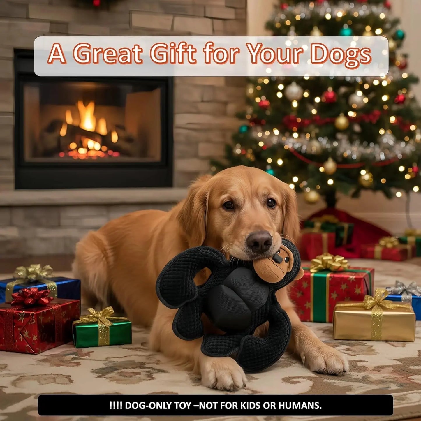 Plush Squeaky Gorilla Dog Toy 11in Tough for Large Dogs