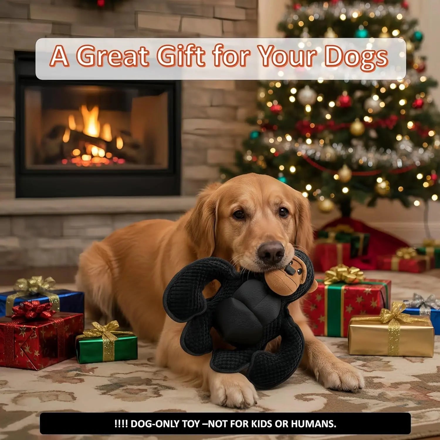 Plush Squeaky Gorilla Dog Toy 11in Tough for Large Dogs