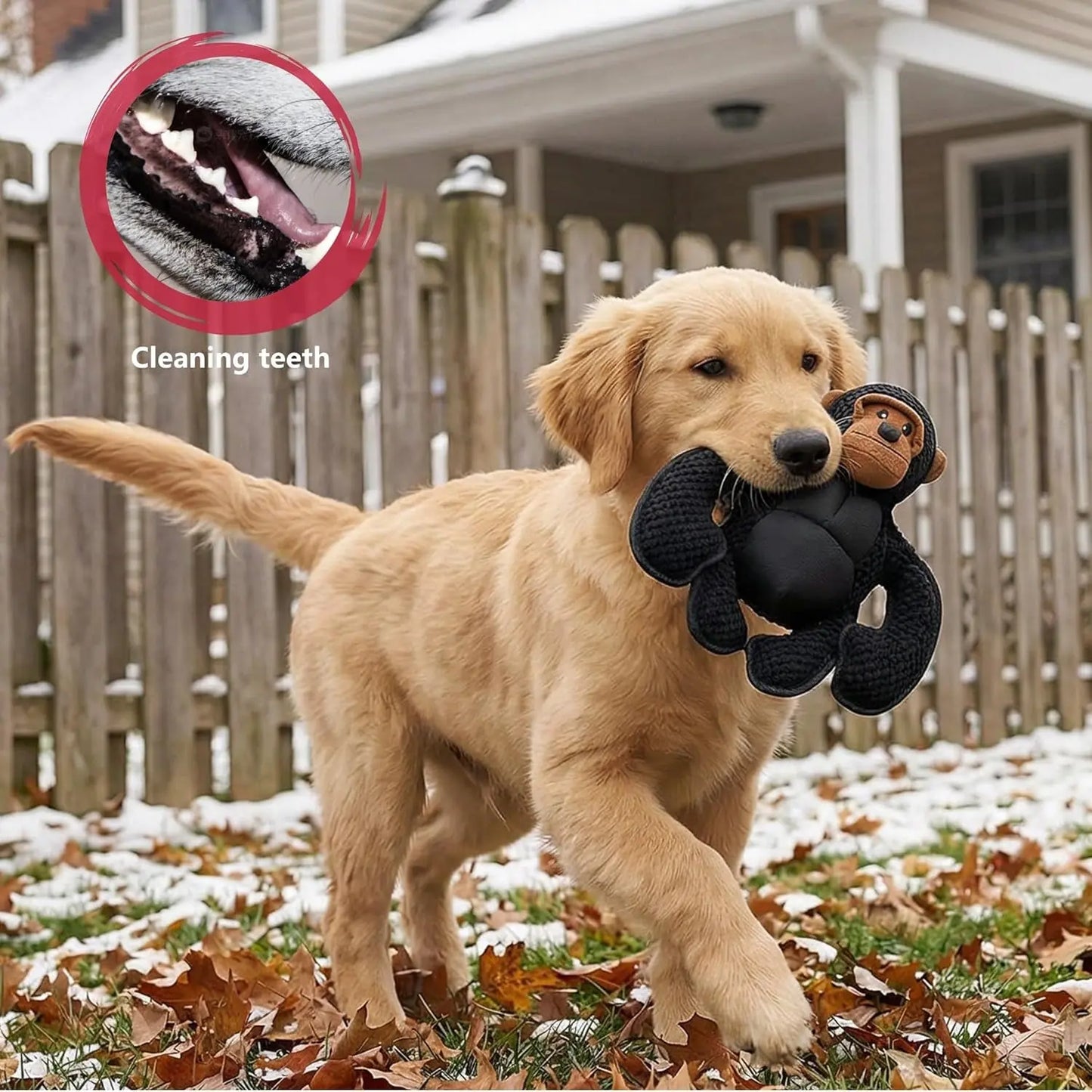 Plush Squeaky Gorilla Dog Toy 11in Tough for Large Dogs