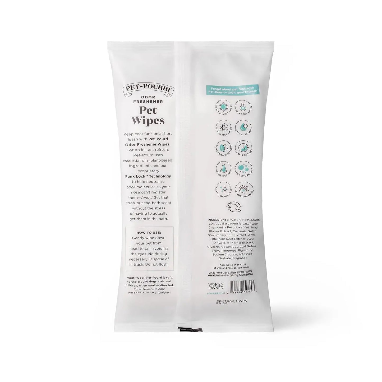 Pawsitively Fresh Pet Wipes Plant Based Deodorizing 50ct