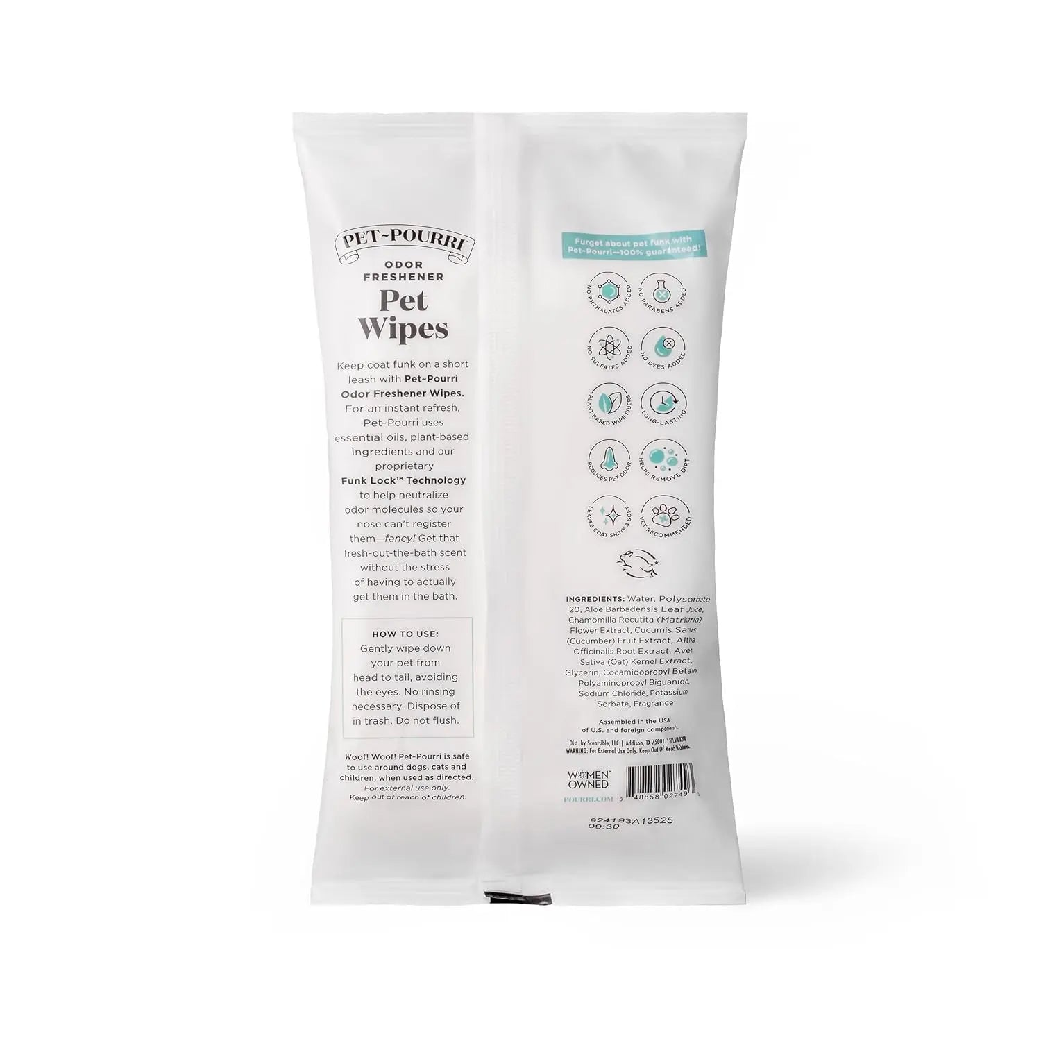 Pawsitively Fresh Pet Wipes Plant Based Deodorizing 50ct
