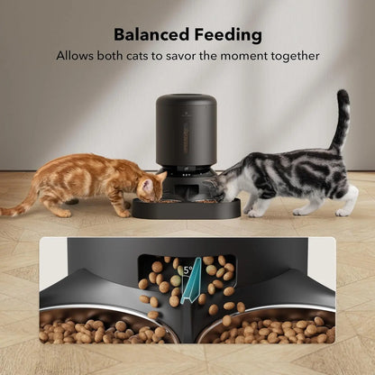 5L Smart Automatic Cat & Dog Feeder with Camera, Dual Tray & App Control