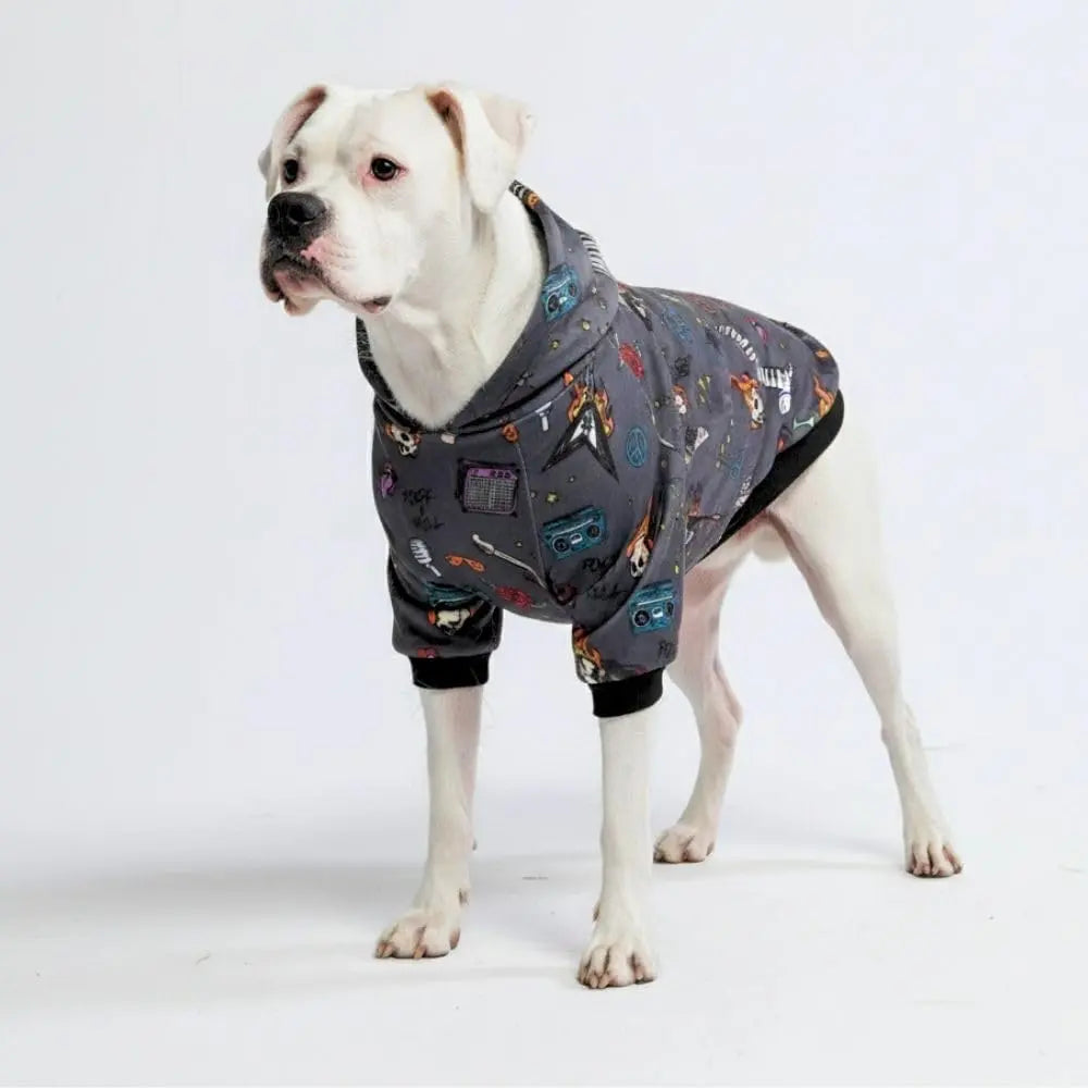 Premium Dog Hoodie – Soft Fleece Stretch Hoodie for Small to Large Dogs S–5XL Rock And Roll 3Xl: 60-80Lbs