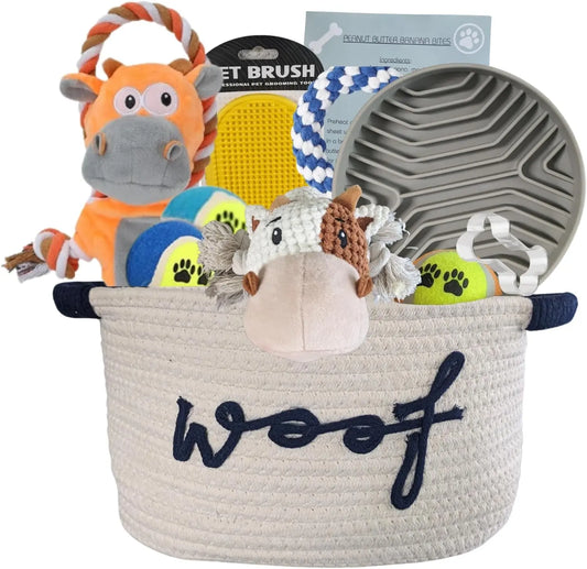 Premium New Puppy Gift Basket – Dog Starter Kit & Birthday Toy Set Assorted