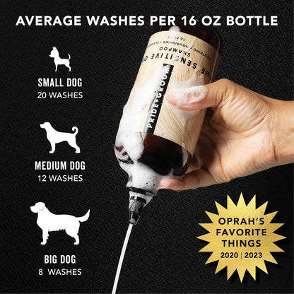 Pride + Groom Sensitive Dog Shampoo Natural Essential Oils 16oz