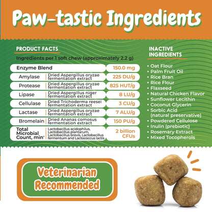 Probiotics for Dogs – Allergy, Gut Health & Digestive Support Chews for Itchy Skin, Yeast & Diarrhea