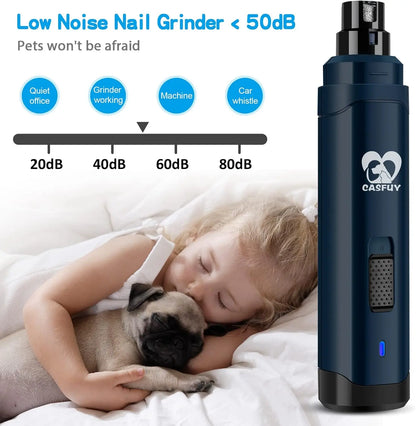 Professional 2-Speed Rechargeable Dog & Cat Nail Grinder, Painless Grooming