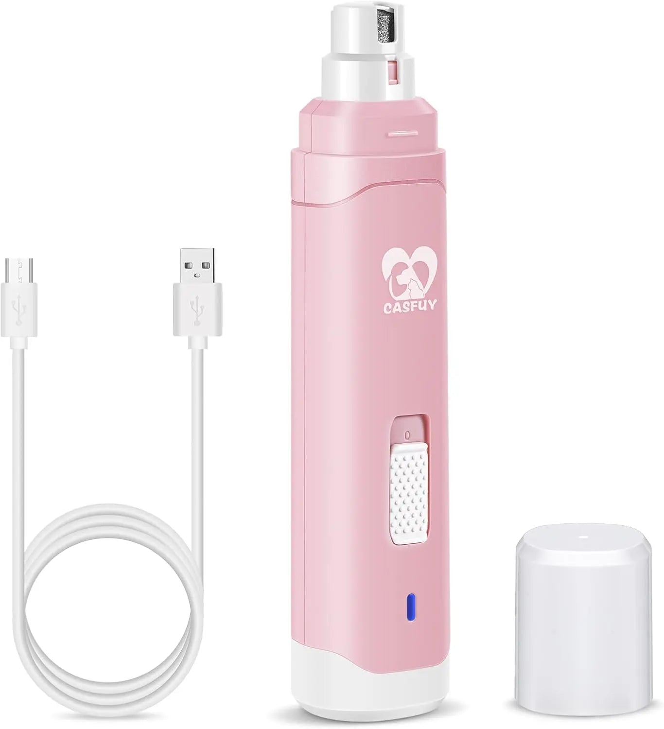 Professional 2-Speed Rechargeable Dog & Cat Nail Grinder, Painless Grooming C-Pink