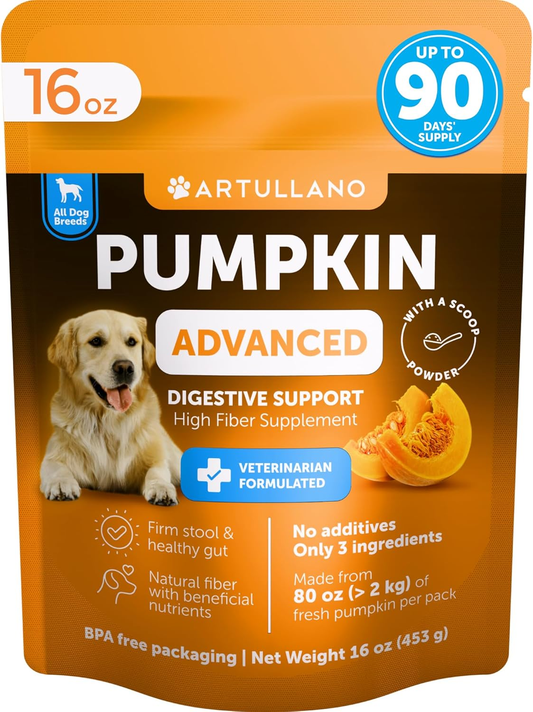Pumpkin Powder for Dogs Fiber Supplement Digestion Stool Diarrhea Relief 16oz 16 Oz