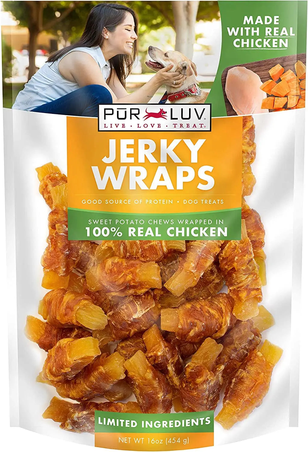 Pur Luv K9 Kabobs Dog Treats | Real Chicken, Duck & Sweet Potato Chews Chicken Sweet Potato Jerky 1 Pound (Pack Of 1)