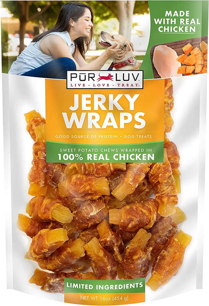 Pur Luv K9 Kabobs Dog Treats | Real Chicken, Duck & Sweet Potato Chews Chicken Sweet Potato Jerky 1 Pound (Pack Of 1)