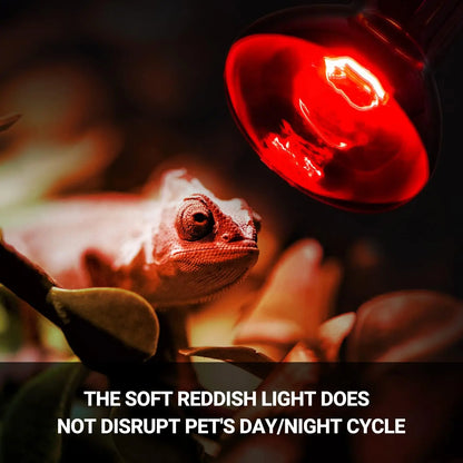 75W Reptile Heat Lamp Bulb 2PCS UVA Daylight & Infrared Night Basking E26