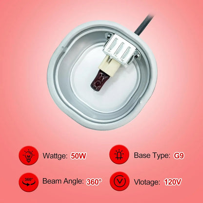 G9 Reptile Infrared Heat Lamp Kit 50W UVA Basking Light Hood Mesh