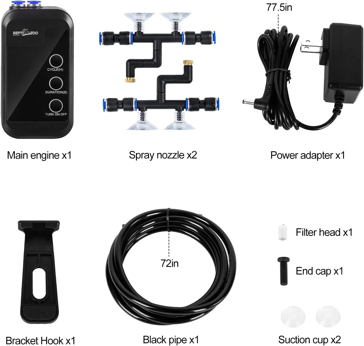 Reptile Humidifier Mini Auto Misting System Rainforest Spray Nozzles