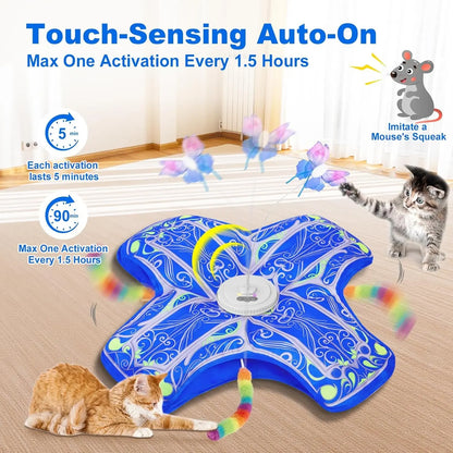 Rechargeable Interactive Cat Toy – Touch-Activated Hide & Seek Play