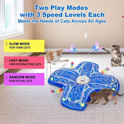 Rechargeable Interactive Cat Toy – Touch-Activated Hide & Seek Play
