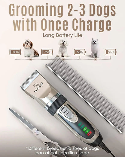 Rechargeable Professional Dog Clippers Low Noise Cordless Grooming Kit Cats & Dogs Trimmer