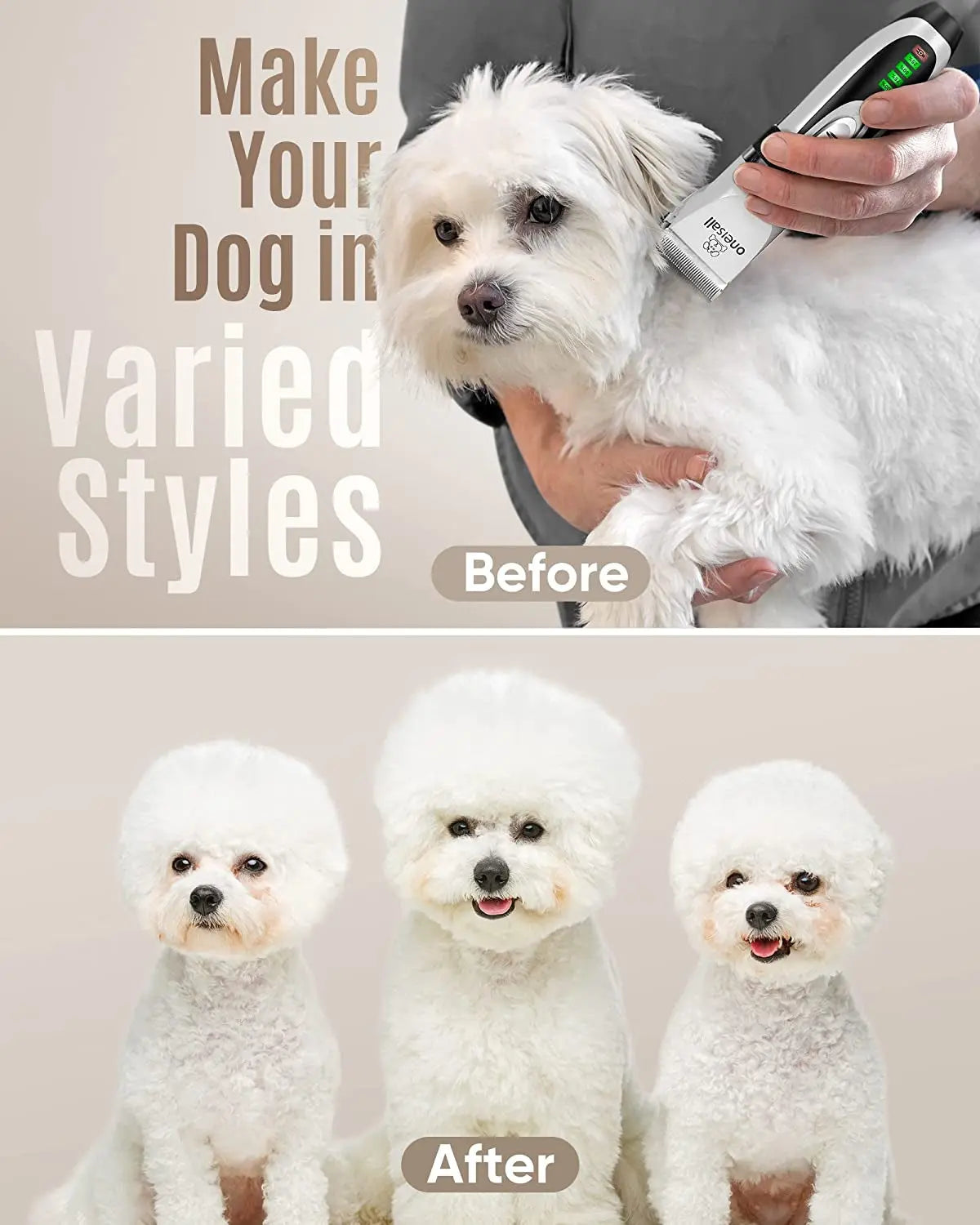 Rechargeable Professional Dog Clippers Low Noise Cordless Grooming Kit Cats & Dogs Trimmer