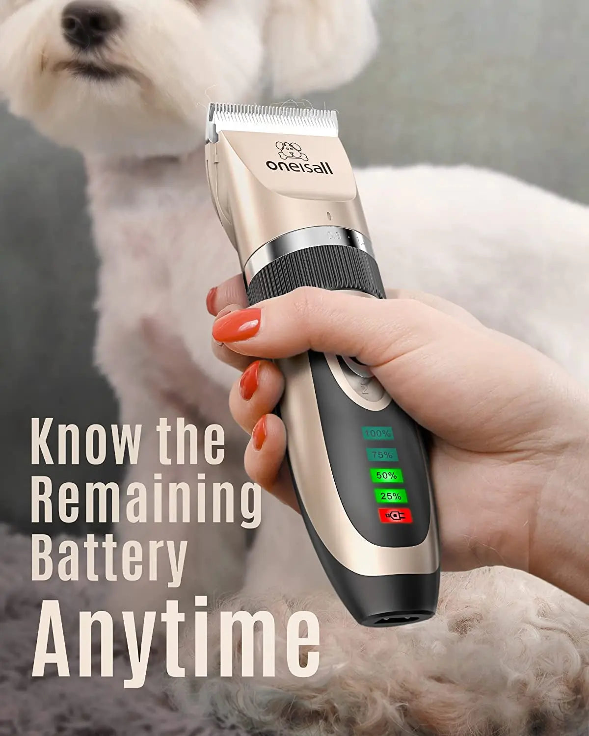 Rechargeable Professional Dog Clippers Low Noise Cordless Grooming Kit Cats & Dogs Trimmer