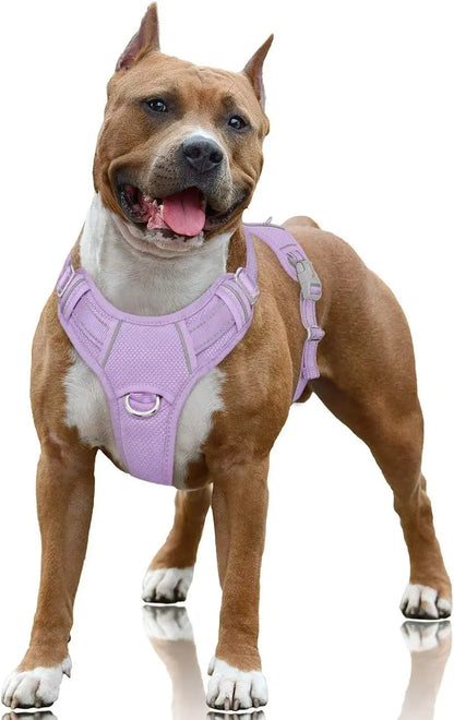 Reflective No-Pull Dog Harness, Adjustable Comfort for Training & Walking Violet Purple Large