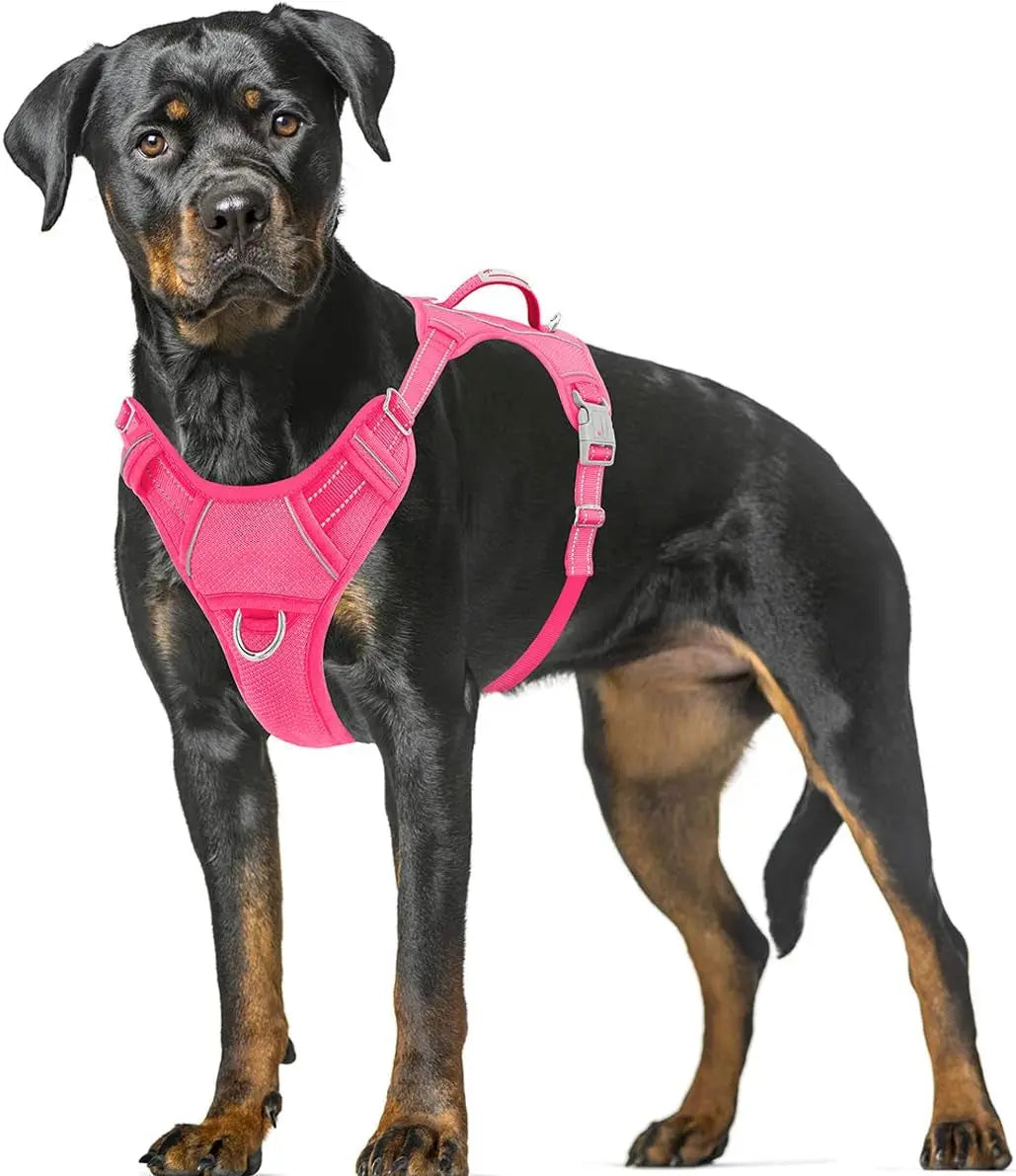Reflective No-Pull Dog Harness, Adjustable Comfort for Training & Walking Pink X-Large