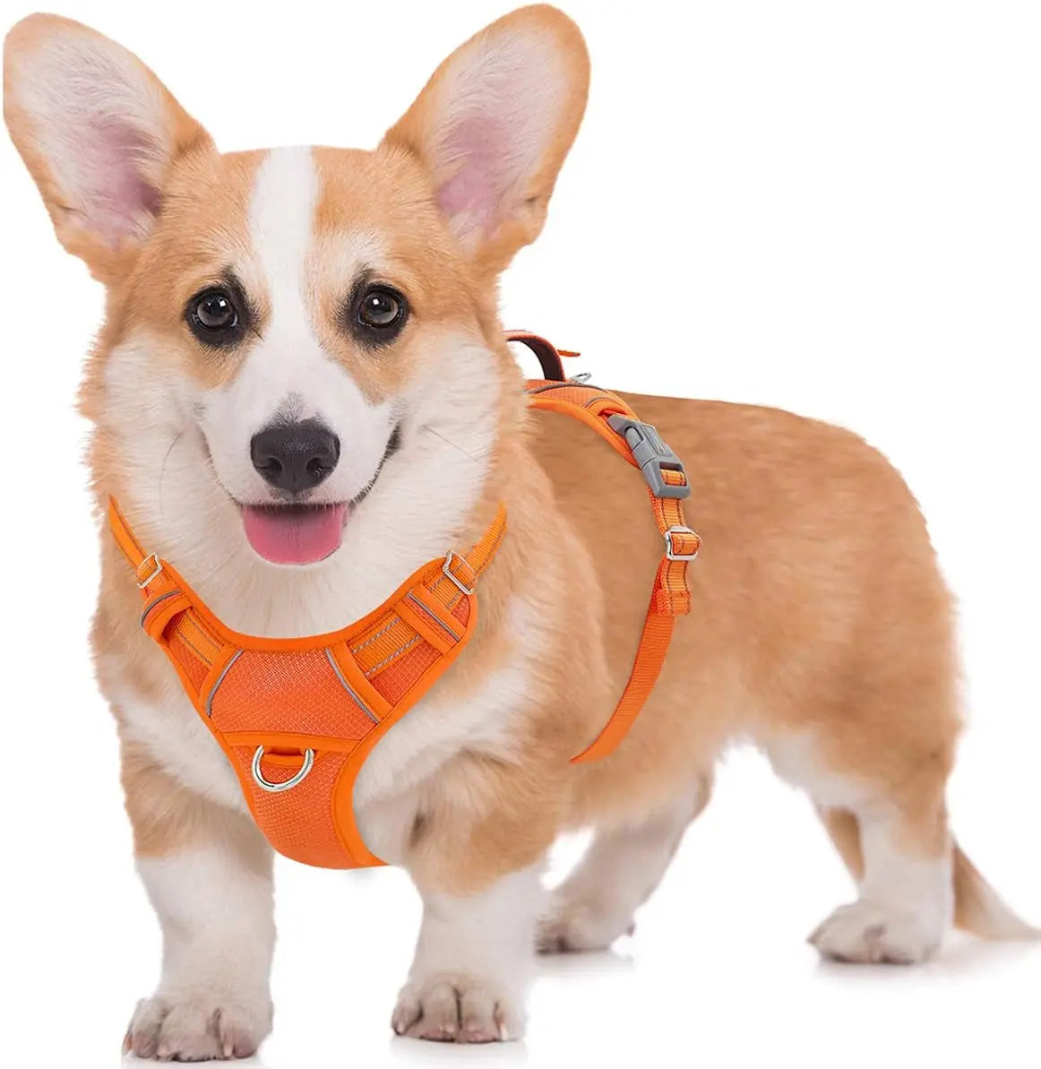 Reflective No-Pull Dog Harness, Adjustable Comfort for Training & Walking Orange Medium
