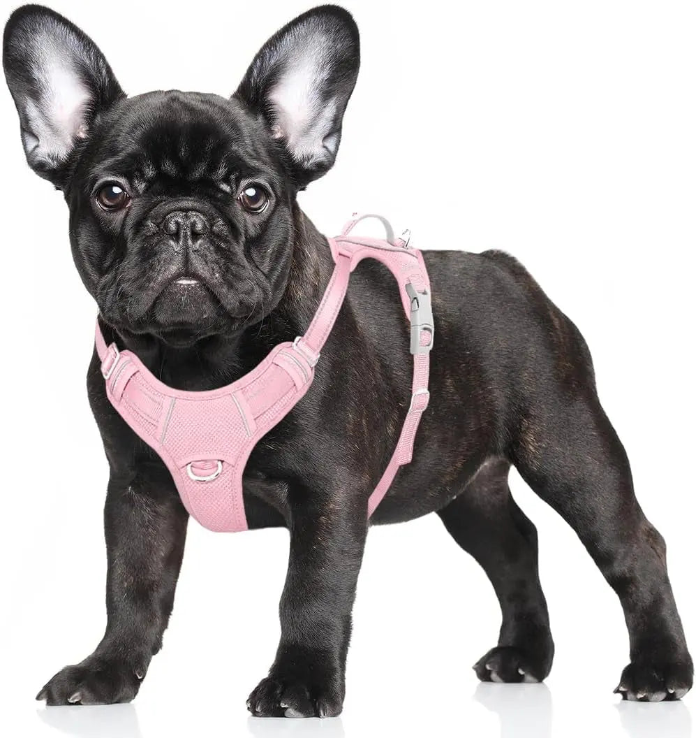 Reflective No-Pull Dog Harness, Adjustable Comfort for Training & Walking Baby Pink Small